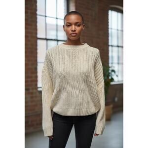 Noisy May NWT Charlie Long Sleeve O Neck Knit Sweater Eggnog Cozy Casual